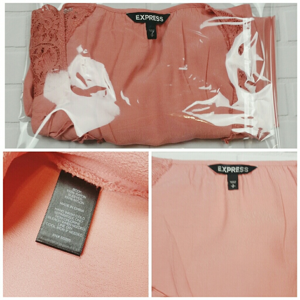 Express Pink Flowy lace top size small - Picture 3 of 8